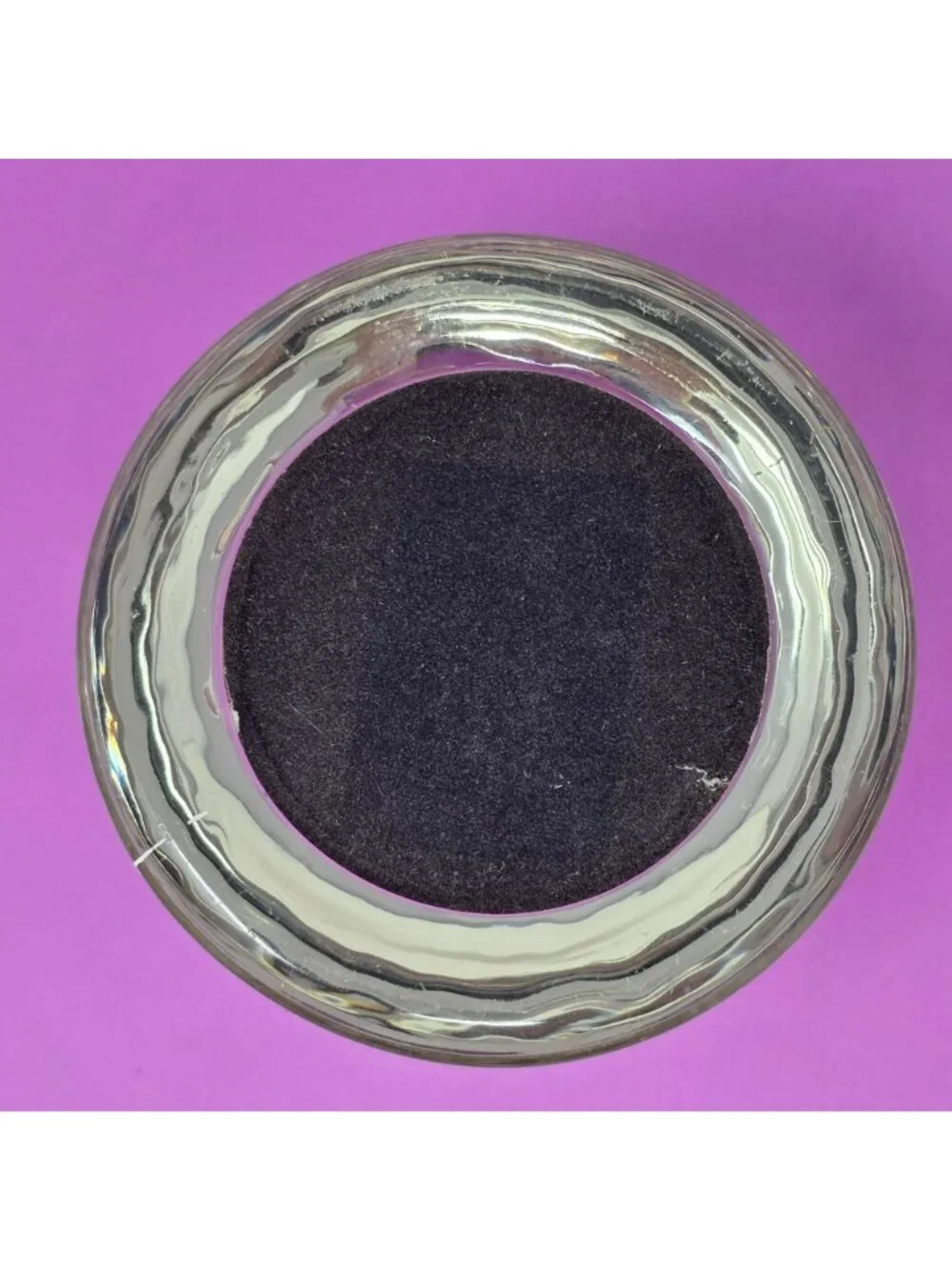 Vintage 70s Glass Paperweight‎ With Womans Face Illustration Purple & Black Art